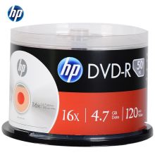惠普 DVD-R 光盘/刻录盘 空白光盘 16速4.7GB 桶装50片 单位：桶