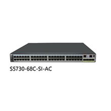 华为 S5730-68C-SI 交换机（48个以太网端口/4个万兆SFP+/双电源/150W/AC电源/单模光模块*2/一年上门保修） 黑色（单位:台）
