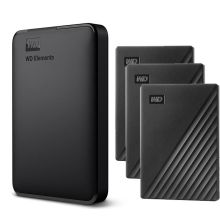 西部数据 WDBUZG0020BBK 2TB(1个)+ WDBYVG0010BK 1TB（3个）移动硬盘 黑色（单位：套）