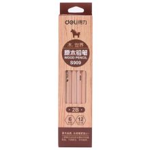 得力 S909 2B 铅笔 12支/盒(单位:盒) 原木色