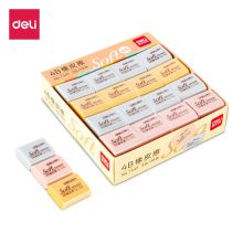 得力 7543 学生橡皮擦 30*27mm 48块/盒 彩色 单位：盒