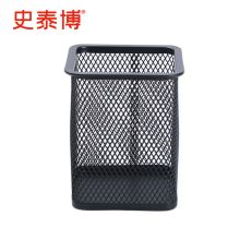 史泰博 LD01-39-1 金属网纹方形笔筒 80*80*98mm 单位：个 黑色