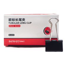 欧标 B2534 长尾夹 25mm 4号 1/12 单位：盒 黑色