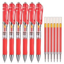 晨光 K35/HAGP1036 中性笔+笔芯套装 0.5mm 6套装 红色 （单位：套）