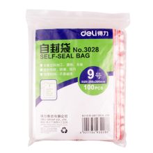 得力 3028 9号自封袋 透明（单位：包）