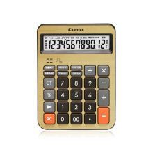 齐心 C-8158 土豪金语音计算器 金色 单位：个
