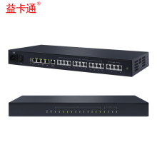 益卡通 EM128 4外+12内+60个SIP账号 网络电话交换机 千兆网络传输 黑色 (单位:台)