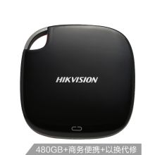 海康威视 HS-ESSD-T100 480G 移动硬盘 USB3.0、typeC 钢琴黑 (单位:个)