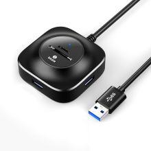 毕亚兹 BIAZE USB3.0分线器带SD/TF读卡器功能 高速HUB集线器延长线1.5米