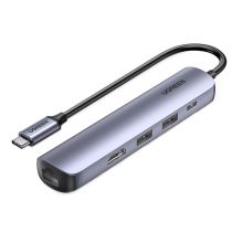 绿联 UGREEN Type-C扩展坞 USB-C转HDMI转换器 千兆有线网卡网线口转接头