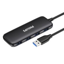 飞利浦 PHILIPS SWR1603/93 USB3.0分线器 高速扩展一拖四多接口 0.2米