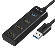 飞利浦 PHILIPS SWR1529B USB3.0分线器 高速4口扩展坞 0.2米