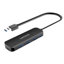 联想 LENOVO A601 USB分线器 3.0接口转换器 4口USB扩展坞 HUB集线器延长线0.25米