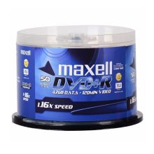 麦克赛尔 MAXELL DVD+R 刻录光盘 16速 4.7GB 商务金盘桶装50片