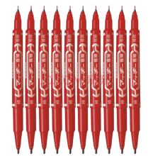 记号笔(10支/盒) 斑马MO-120 细头0.7mm 粗头1.8mm红色 | Mark pen