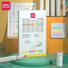 得力S741方杆-荧光色系 6支装标记笔 彩色（单位：盒）