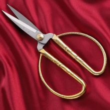 张小泉 QMY2002-1 不锈钢合金龙凤剪刀家用 金色1号（单位：把）