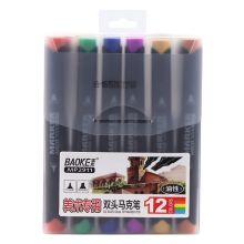 宝克 MP2911-12 双头酒精油性马克笔套装 1mm-6mm 12色/盒 彩色 （单位：盒）
