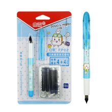 白雪 FP02 直液式蓝色笔杆钢笔+8支墨囊 F尖 1+8/卡 蓝色 （单位：卡）