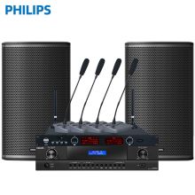 飞利浦（PHILIPS） CSS1512 会议室音响套装 12寸2音箱+会议室4麦 黑色(单位：套）