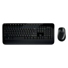 微软 (Microsoft)无线蓝影套装2000无线带USB收发器 加密键盘+全尺寸蓝影对称鼠标 枕状纹理掌托快捷键黑色（单位：套）