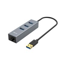绿巨能 LJN-HB0007 USB3.0分线器 HUB 集线器  扩展坞 USB千兆网口转换器 一拖三集线器 笔记本电脑外置网卡（单位：台）黑色