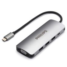 飞利浦 PHILIPS SWR1607E/93 Type-C扩展坞 USB-C转VGA/USB3.0/PD
