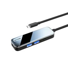 联想 LENOVO EH05 Type-C转HDMI/USB/SD/TF扩展坞 玻璃+铝合金