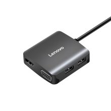 联想 LENOVO F1-C06 Type-C转HDMI/VGA扩展坞 4K投屏 USB-C分线器