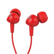 JBL C100SI 入耳式耳机 带耳麦可通话 立体声超轻盈 红色
