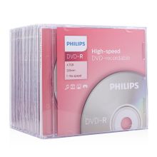 飞利浦 PHILIPS DVD-R 刻录光盘 16速 4.7GB 单片盒装10片/包