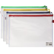 得力 5654 A4办公资料拉链袋 210*297mm 单位：只 蓝色