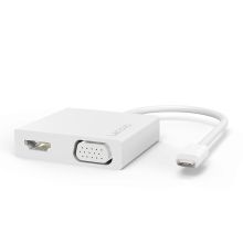 联想（Lenovo） LX0807 Type-C扩展坞 USB-C转HDMI高清投影仪转换器USB分线器 带VGA转接口 白色 (单位：包)