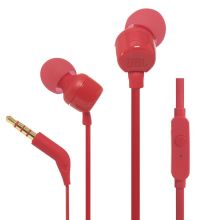 JBL T110 立体声入耳式耳机 带麦可通话 活力红