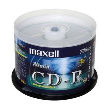 麦克赛尔 MAXELL CD-R 刻录光盘 48速 700MB 银盘桶装50片