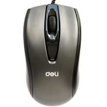 得力/deli 3716 鼠标 高精准定位有线USB 通用规格,黑色
