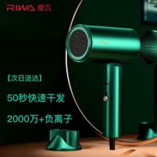 雷瓦（RIWA) RC-7305 千万级负离子护发家用吹风机 大风量速干大功率便携可折叠恒温冷热吹风筒 绿色（单位：台）