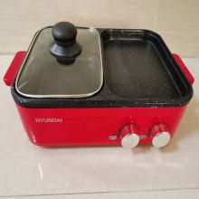 现代 QC-FG1647 多功能锅料理锅 一体电烤锅 红色（单位：个）