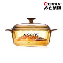康宁visions 晶彩系列 透明锅琥珀色玻璃锅耐热可明火汤锅炖锅 1.25L晶彩锅 （单位：个）