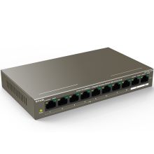 腾达（Tenda）TEF1110P-8-102W 8口百兆PoE供电网络交换机 （8+2千兆上联）  (单位：台）