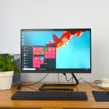 联想（Lenovo）  AIO 520C-22  学习商务办公窄边框一体机台式电脑整机  台式电脑  J4005 8G 256G固态 集成显卡 21.5英寸 WIN10  黑色  (单位:台)