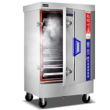 乐创/lecon 额定电压：220V 功率：3001-5000W ^ 商用电蒸箱电气两用220V蒸柜 12盘 电气两用
