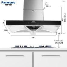 松下 FV-AH17TU1+GE-223GB 欧式抽油烟机钢化玻璃燃气灶套装（单位：套）
