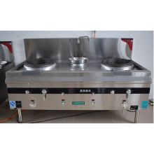 乐创 1.8x0.8x0.8m 加厚不锈钢燃气双炒灶 白色（单位：台）