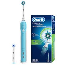 欧乐B/Oral-B PRO 600 3D天空蓝 电动牙刷 3D智能电动牙刷成人充电式