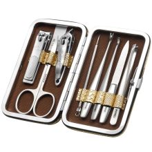 金达日美 LP77059 指甲刀8件套 不锈钢 112.5*72mm 金色（单位：套）