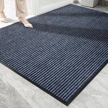 富居 商用迎宾地毯加大加厚防滑吸水入户地垫120*180cm 加边可裁剪细双条纹（单位：块）灰色