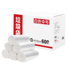 逅拾 45cm*50cm/600只 平底垃圾袋(适用：家用垃圾桶/办公餐饮）白色（整箱销售）（单位：箱）