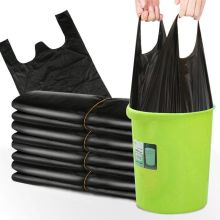 庄太太 32*52cm 手提式垃圾袋加厚 背心带提手的特厚 100个 黑色 单位：卷