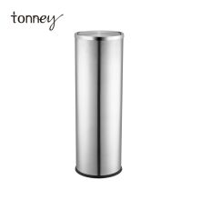 唐年 TONNEY ASWB-01SC 垃圾桶创意圆形不锈钢 外磨砂 立式翻转盖垃圾桶酒店 18L 银色（单位：个）